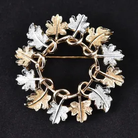 Garland Leaf Vintage Brooch