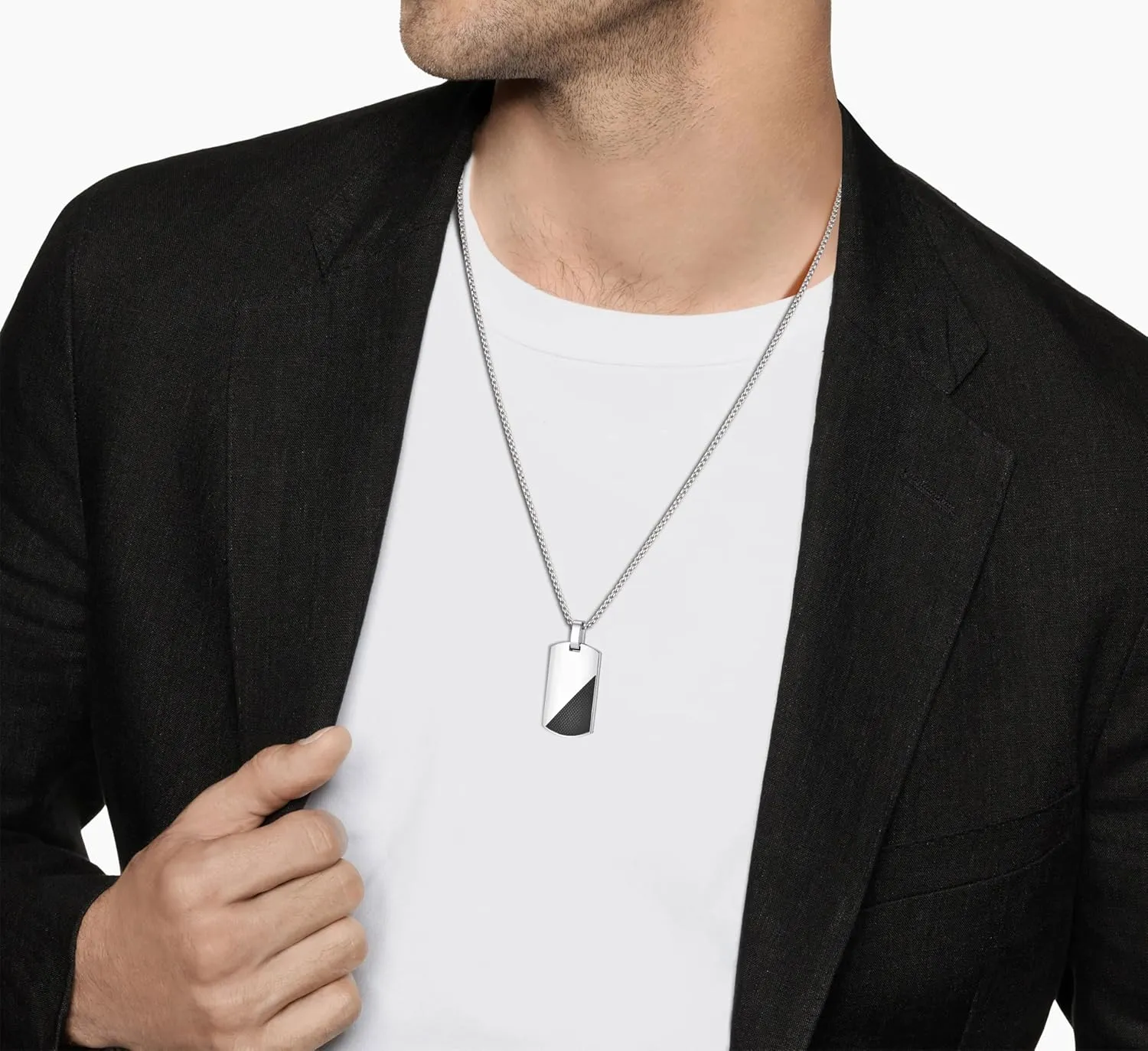 GAVU Dog Tag Necklace for Men, Men's Stainless Steel Necklace 22"/24"
