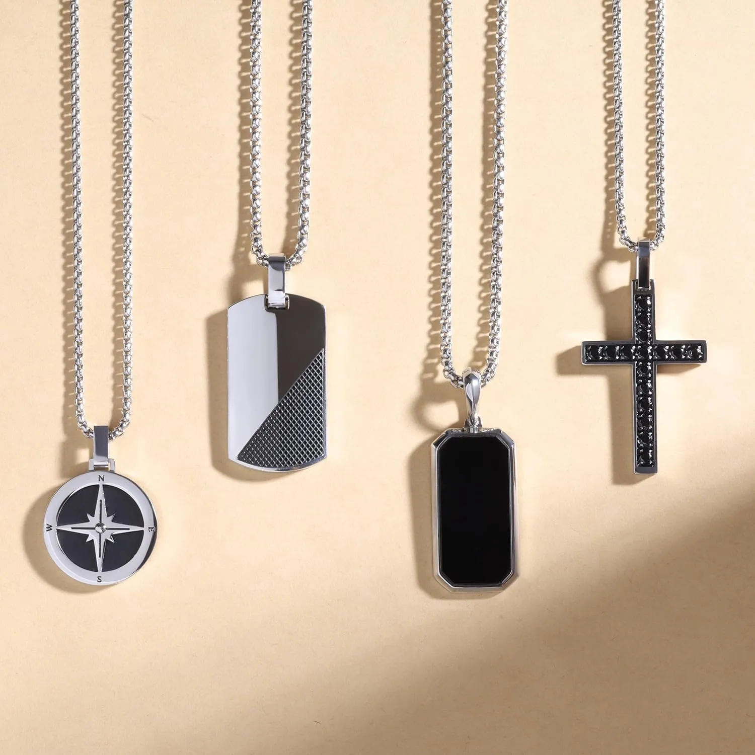 GAVU Dog Tag Necklace for Men, Men's Stainless Steel Necklace 22"/24"
