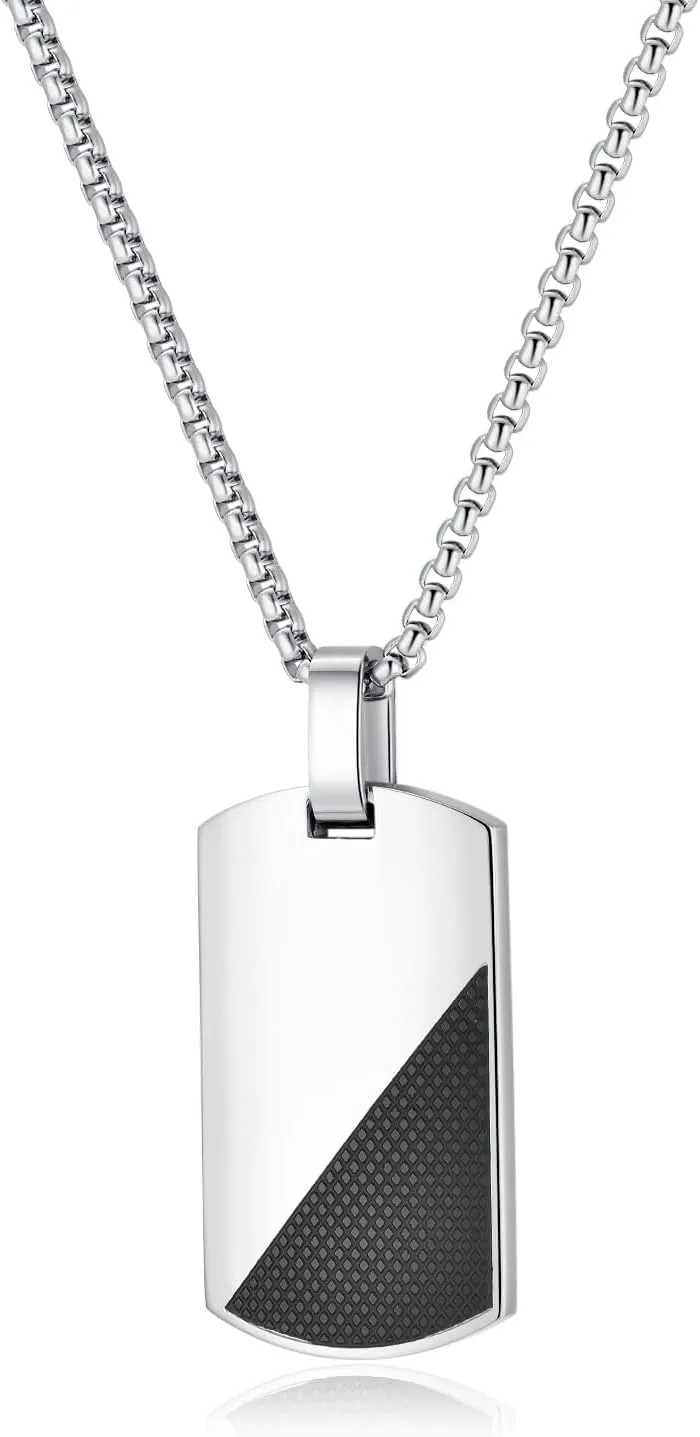 GAVU Dog Tag Necklace for Men, Men's Stainless Steel Necklace 22"/24"
