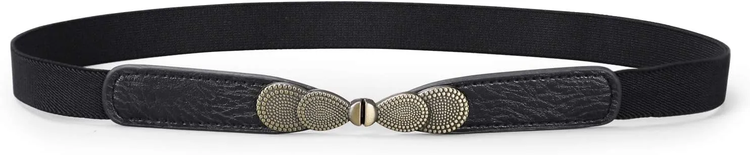 JASGOOD Women Skinny Elastic Stretch Belt for Dresses Retro Ladies Waist Vintage Thin Belt