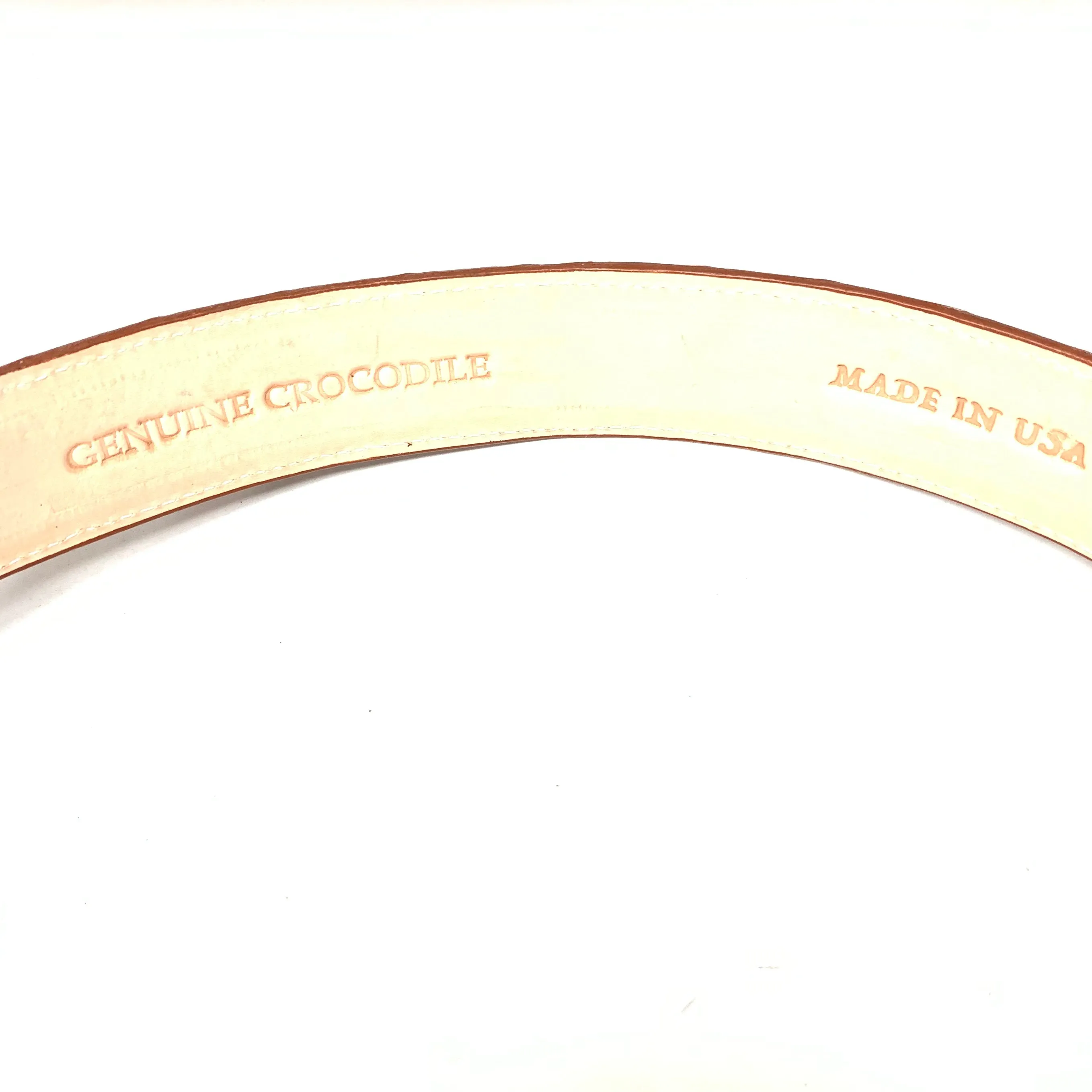 Kashani Cognac Hornback Crocodile Tail Exotic Skin Belt