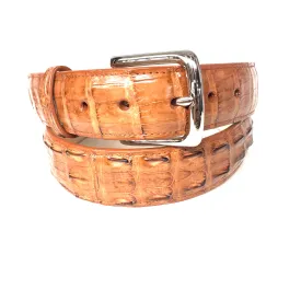 Kashani Cognac Hornback Crocodile Tail Exotic Skin Belt