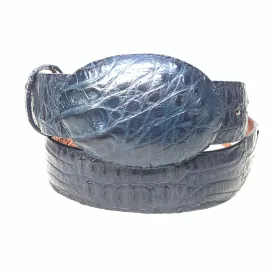 Kashani Navy Blue Crocodile Belt