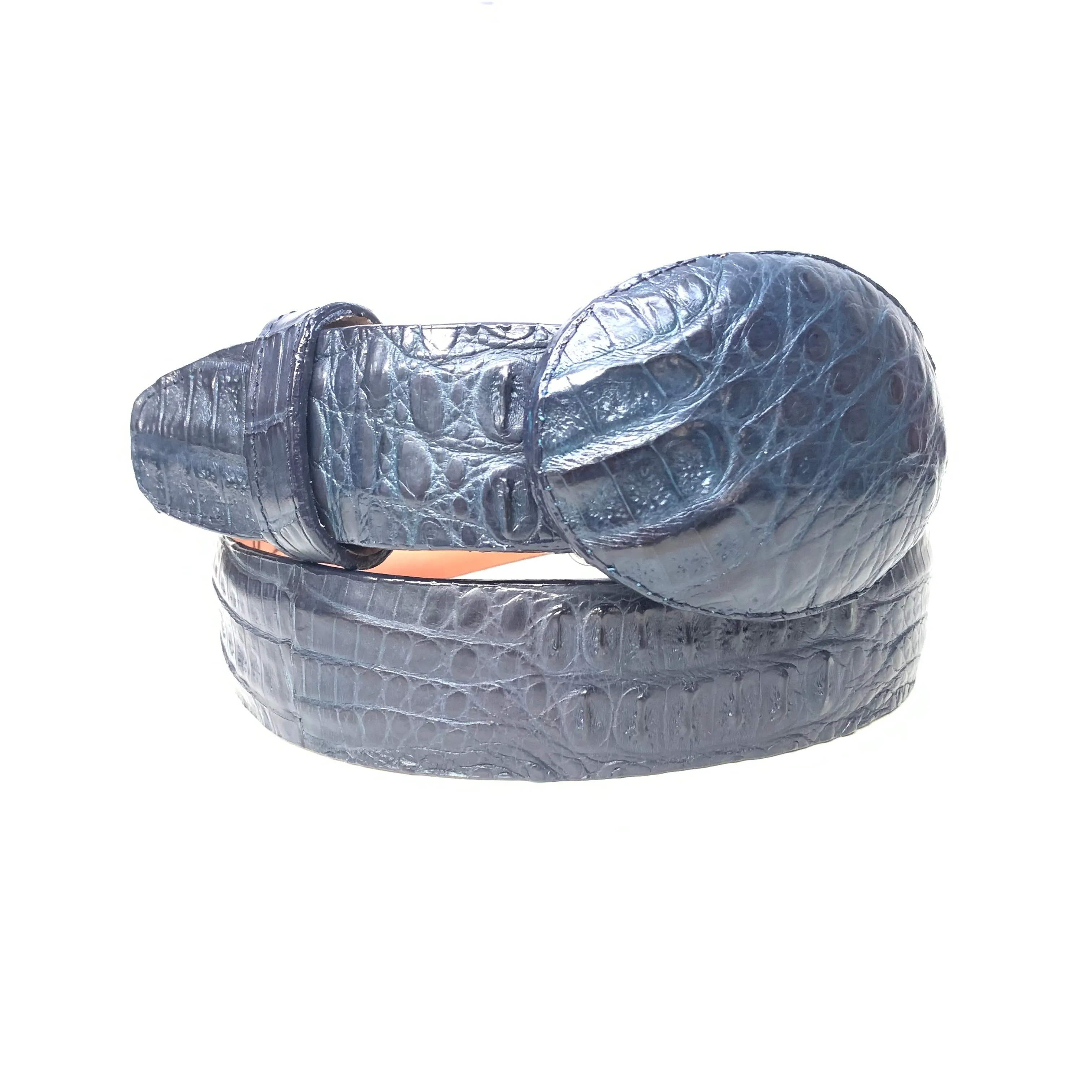 Kashani Navy Blue Crocodile Belt