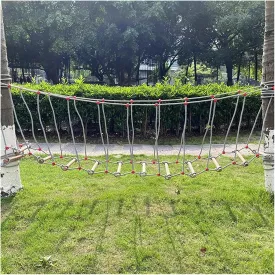 Kindergarten Outdoor Bridge Suspension Bridge Solid Wood Bridge Balance Bridge Climbing Bridge Outdoor Obstacle Training Ground Playground Rope Ladder Bridge(Size:13ft/4m)
