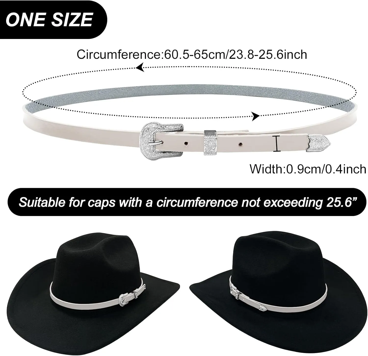Leather Hat Band for Men, Cowboy Hatband for Women, HatBelt for Fedora Panama Hat