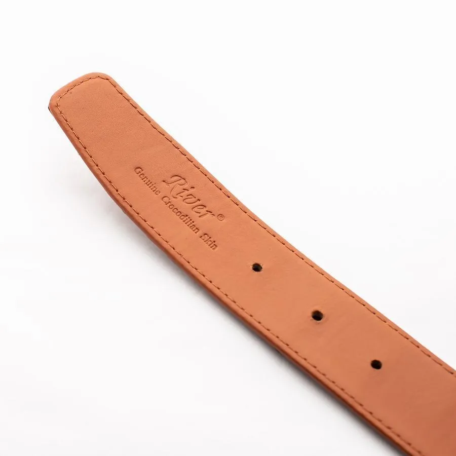 Light Brown Crocodile Alligator Stomach Belt