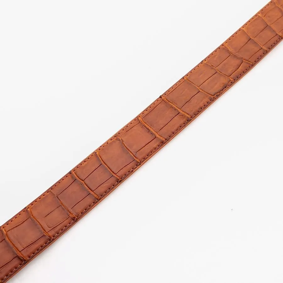 Light Brown Crocodile Alligator Stomach Belt