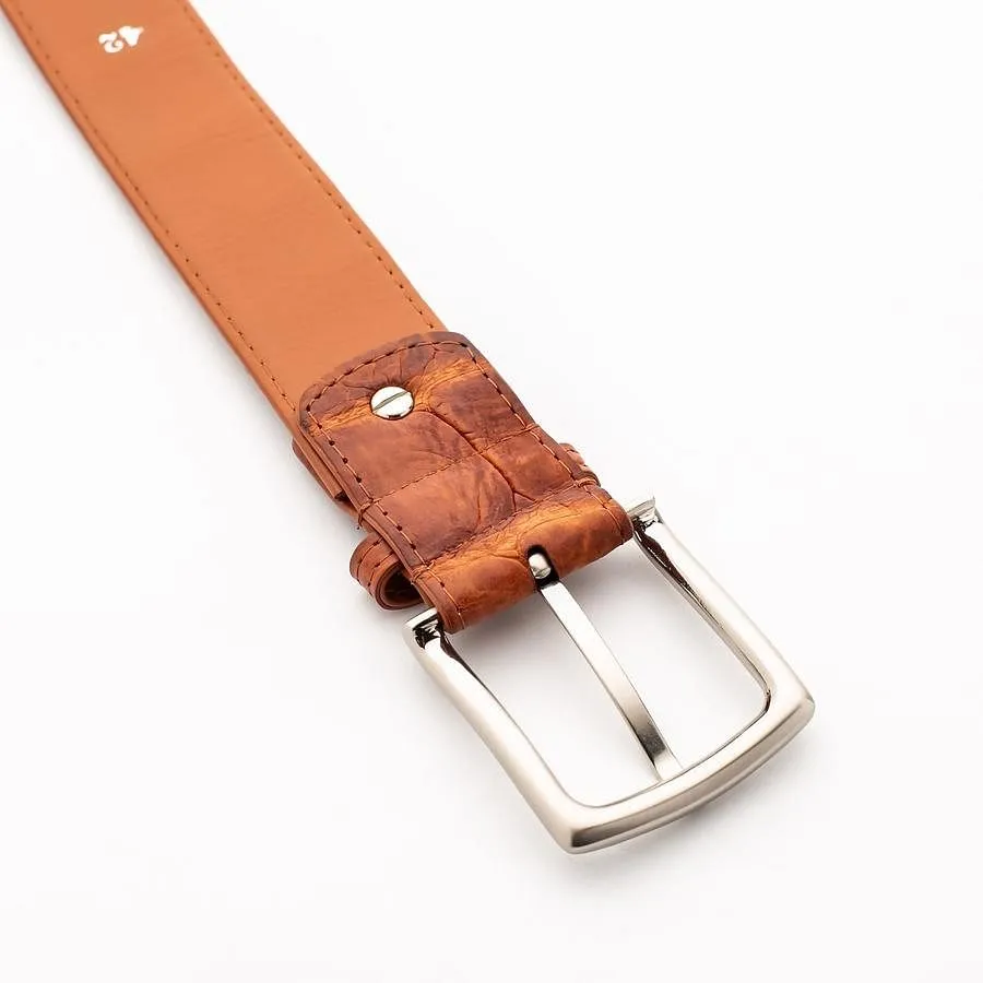 Light Brown Crocodile Alligator Stomach Belt