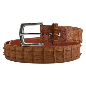 Light Brown Crocodile Backbone Belts