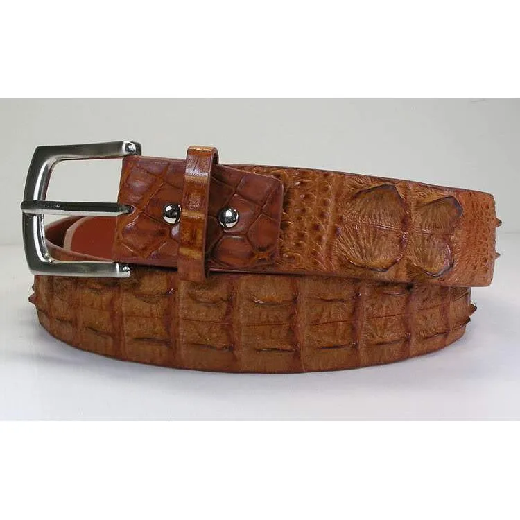Light Brown Crocodile Backbone Belts