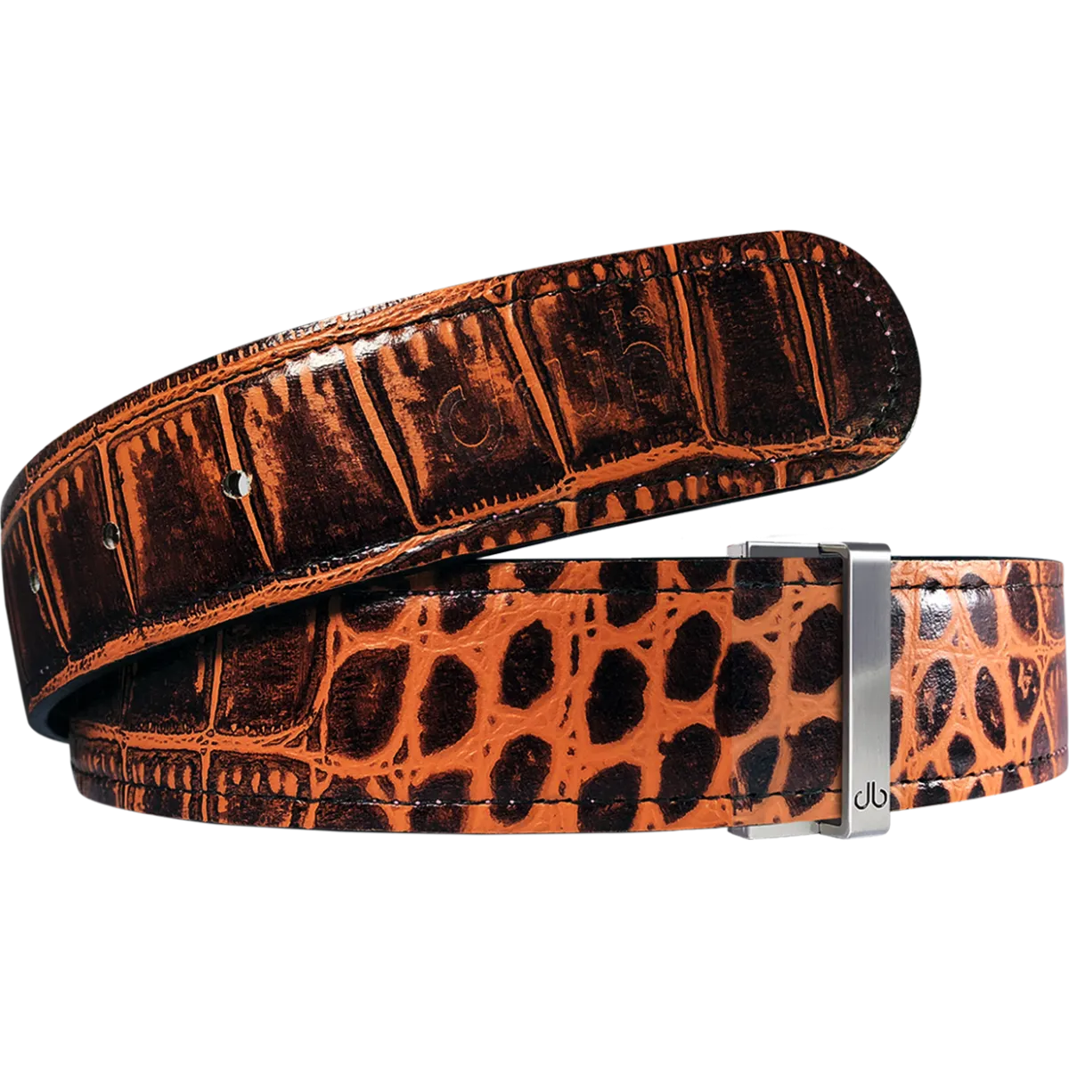 Light Brown Crocodile Texture Leather Belt
