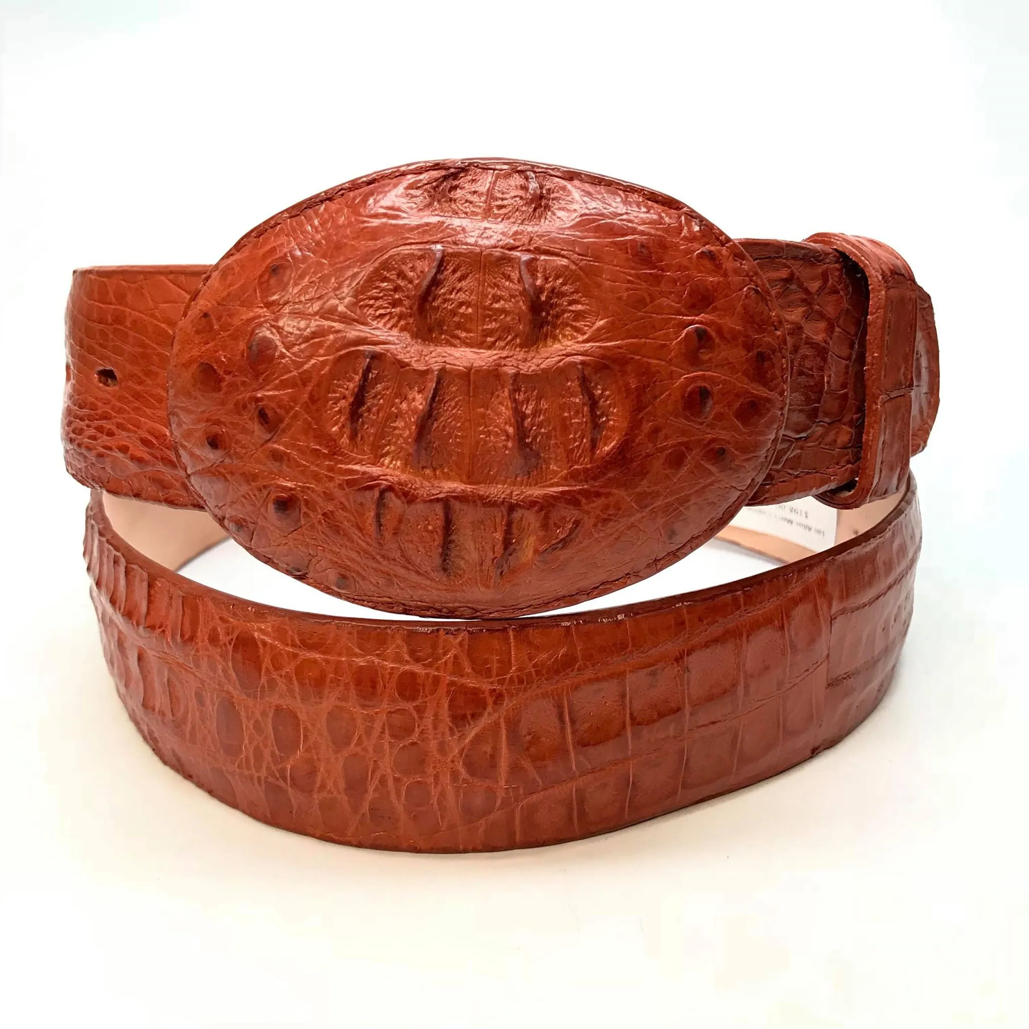 Los Altos Cognac Hornback Crocodile Belt