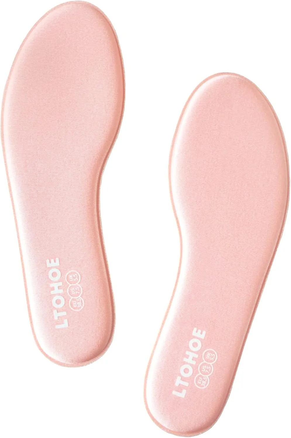 LTOHOE Memory Foam Insoles for Women, Replacement Shoe Inserts for Running Shoes, Hiking Shoes, Sneaker, Cushion Shoe Insoles Shock Absorbing for Foot Pain Relief, Comfort Inner Soles 8mm Pink US 5.5