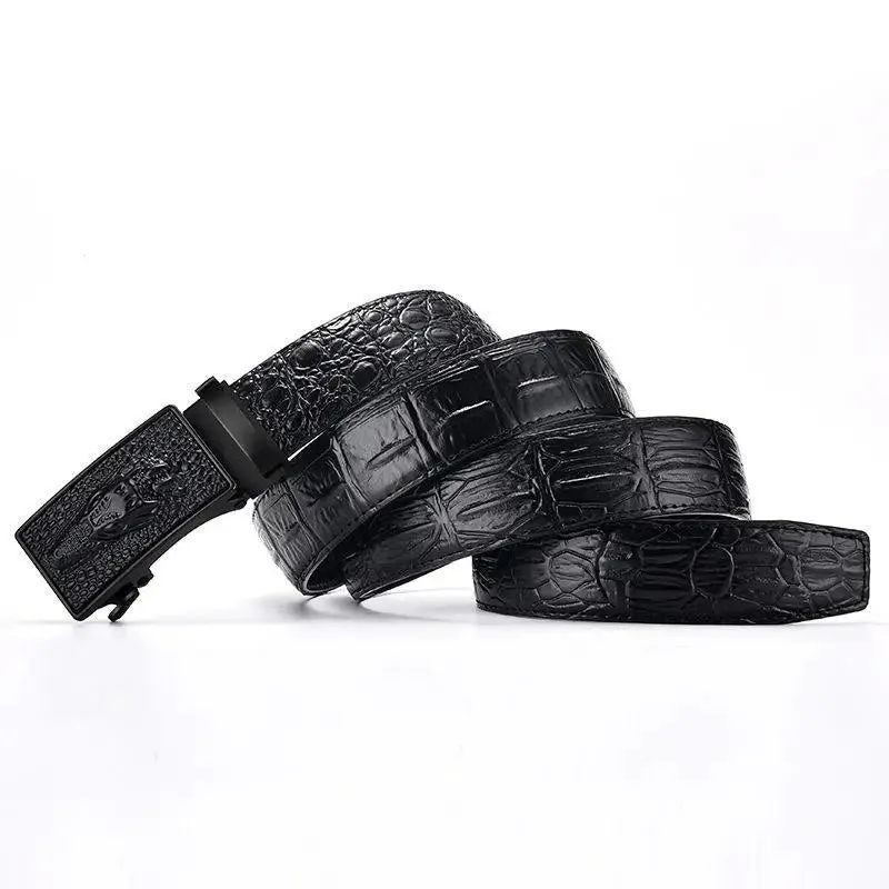 Luxury Crocodile Pattern Genuine Leather Belt for Men – Automatic Buckle Designer Strap by CCOOLERFIRE