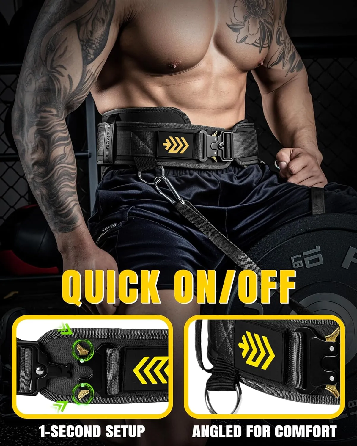 MANUEKLEAR 2-in-1 Weightlifting Belt & Dip Belt with 36.7 IN Rope, Double-Layer Weight Lifting Belts, Powerlifting Gym Weighted Belt for Pull Up Squat