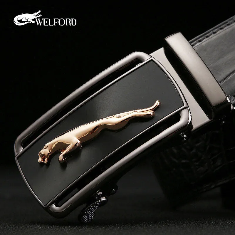 Men's crocodile leather casual belt
