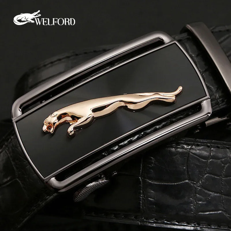 Men's crocodile leather casual belt
