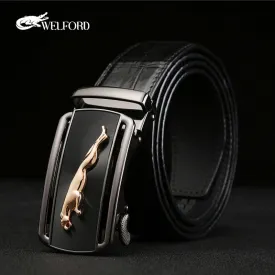 Men's crocodile leather casual belt
