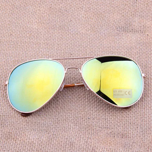 New Fashion sun glasses Goggle Metal Eyewear Bat Mirror UV Protection Multi Color for Unisex
