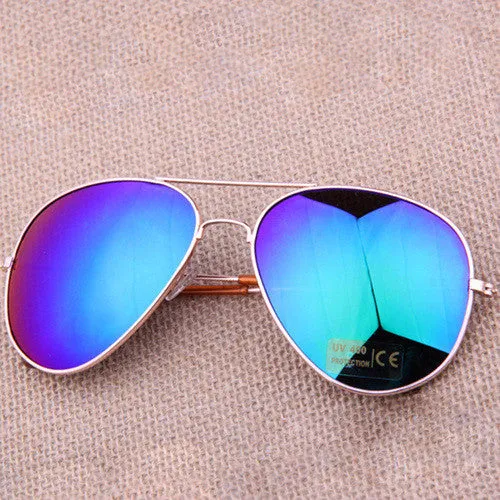 New Fashion sun glasses Goggle Metal Eyewear Bat Mirror UV Protection Multi Color for Unisex