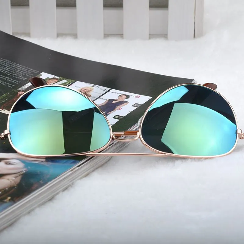 New Fashion sun glasses Goggle Metal Eyewear Bat Mirror UV Protection Multi Color for Unisex