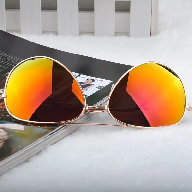 New Fashion sun glasses Goggle Metal Eyewear Bat Mirror UV Protection Multi Color for Unisex