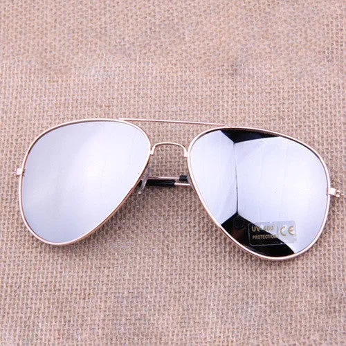 New Fashion sun glasses Goggle Metal Eyewear Bat Mirror UV Protection Multi Color for Unisex