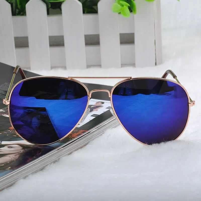 New Fashion sun glasses Goggle Metal Eyewear Bat Mirror UV Protection Multi Color for Unisex