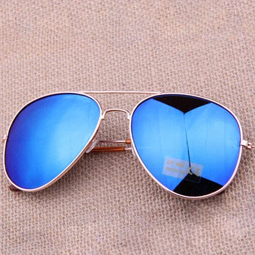New Fashion sun glasses Goggle Metal Eyewear Bat Mirror UV Protection Multi Color for Unisex