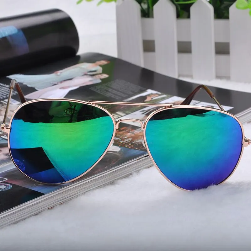 New Fashion sun glasses Goggle Metal Eyewear Bat Mirror UV Protection Multi Color for Unisex