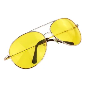 New Unisex Men Women Classic Gold Frame Night Vision Driving Frog Mirror Sunglasses