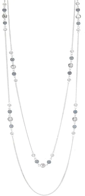 Noessla Long Silver Necklace for Women Bohemian Layered Statement Costume Long Necklaces for Women Fashion Jewelry Mothers Day Gifts