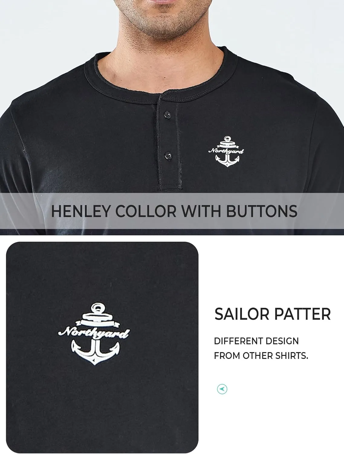 NORTHYARD Men's Henley Shirts Casual Short Sleeve Heavy Cotton T-Shirts Solid Basic Summer Tee Tops