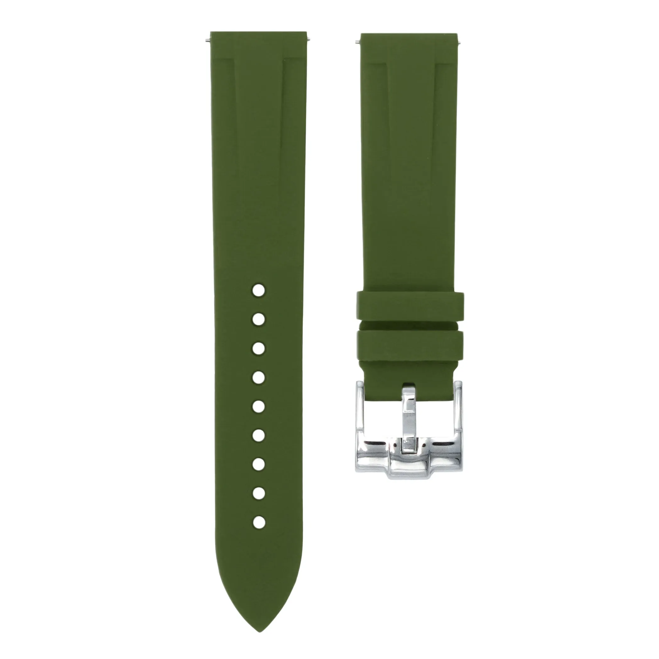 Olive Green - Quick Release Rubber Watch Strap For Omega x Swatch Moonswatch