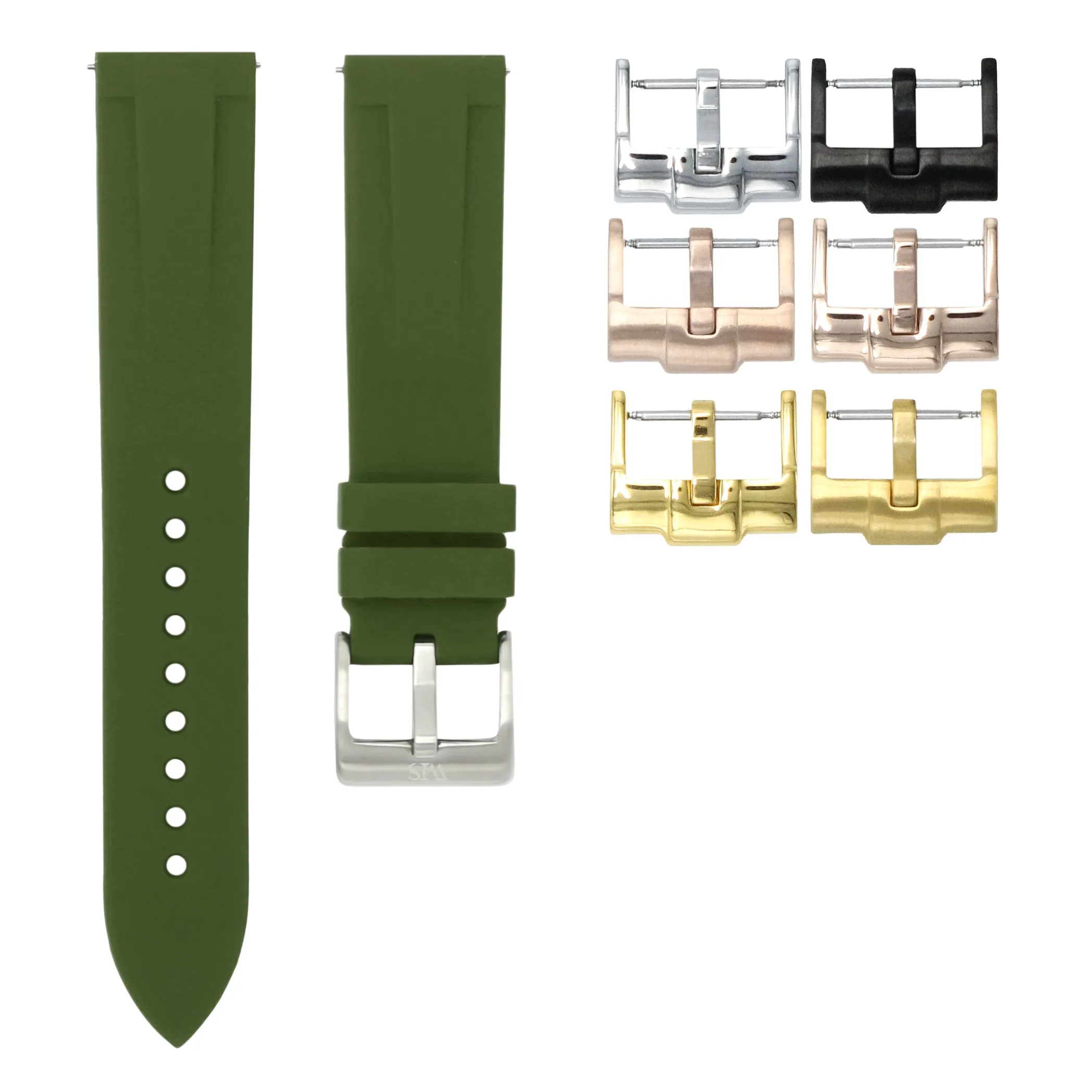 Olive Green - Quick Release Rubber Watch Strap For Omega x Swatch Moonswatch