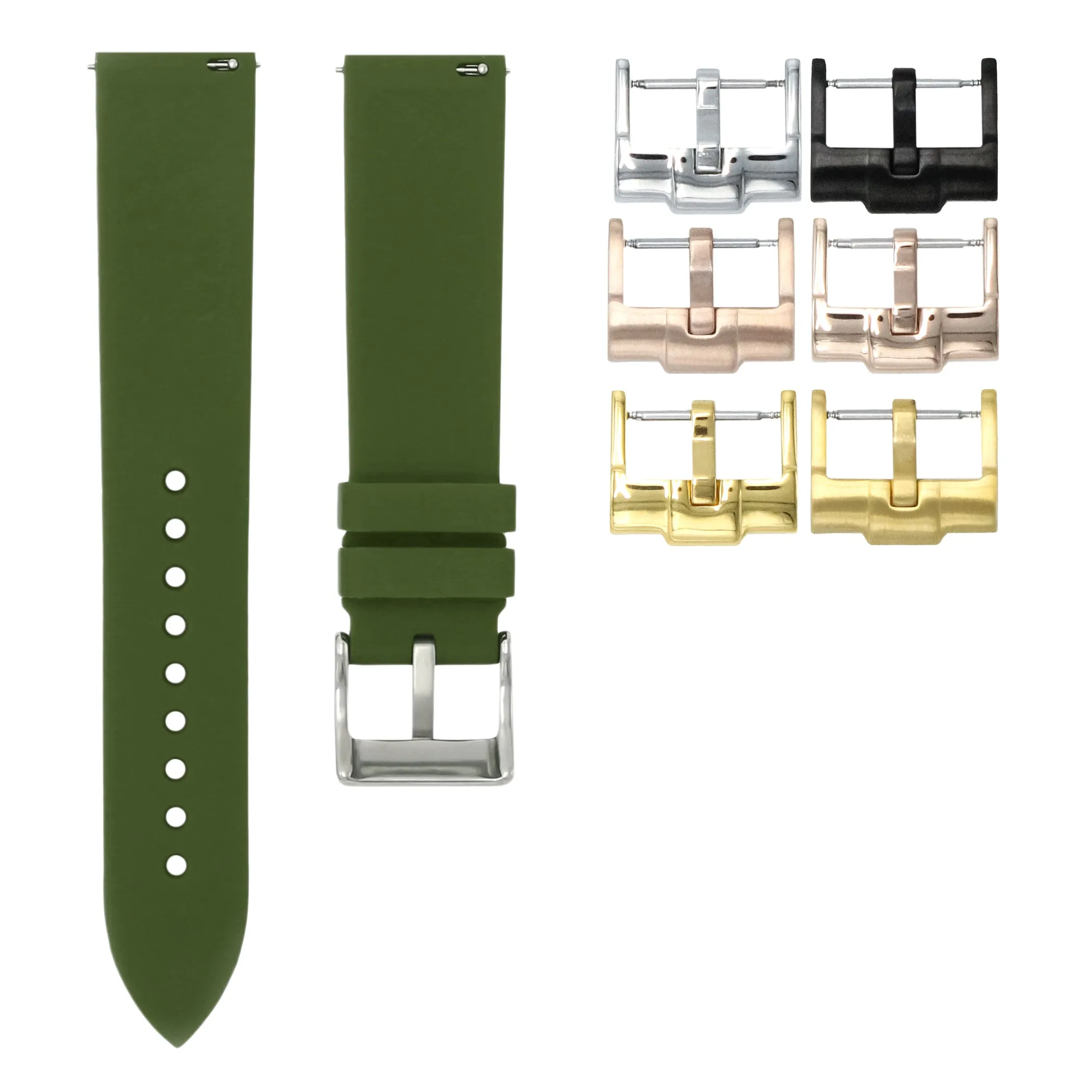 Olive Green - Quick Release Rubber Watch Strap For Omega x Swatch Moonswatch