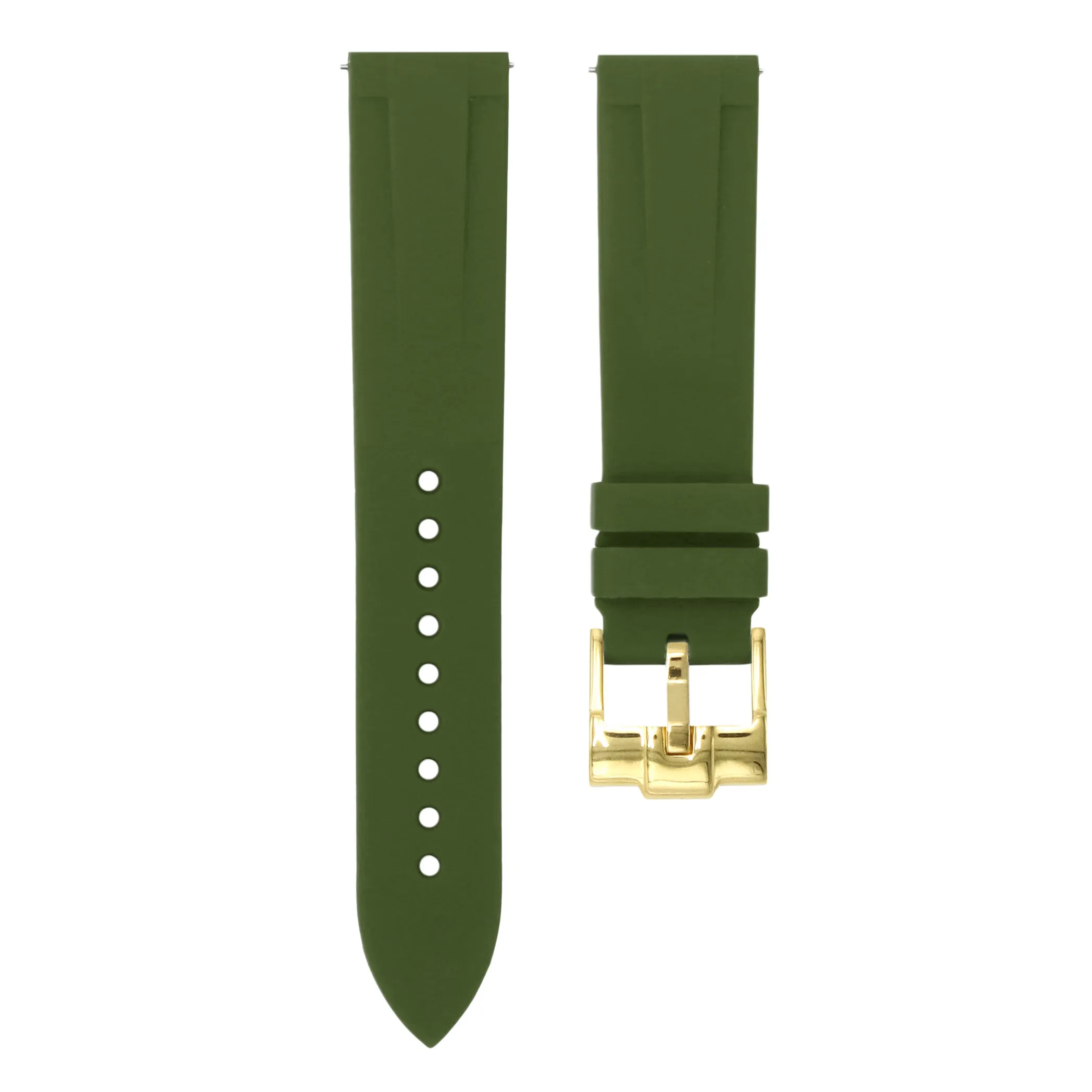 Olive Green - Quick Release Rubber Watch Strap For Omega x Swatch Moonswatch