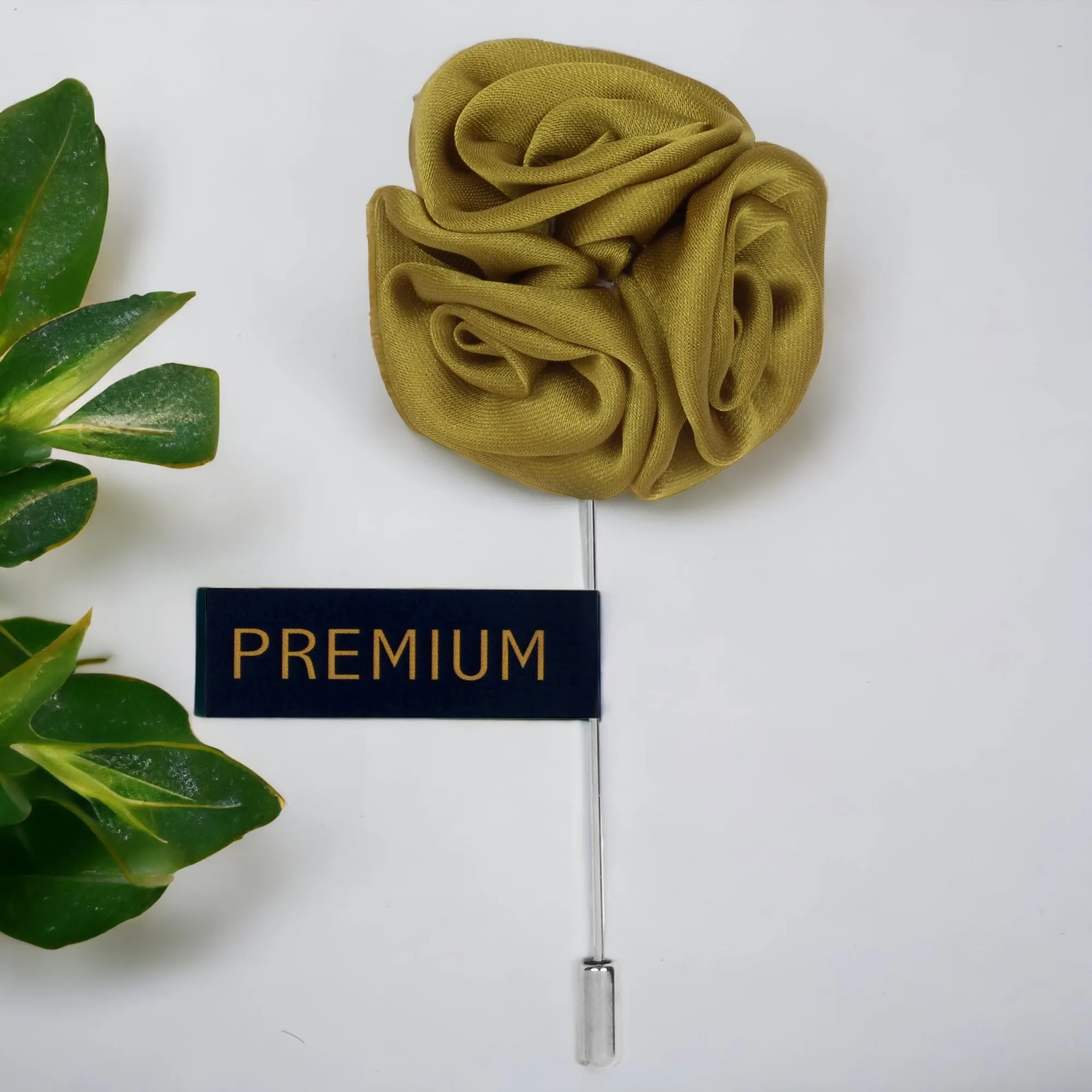 Peluche Ranunculus Flower Olive Brooch Lapel Pin