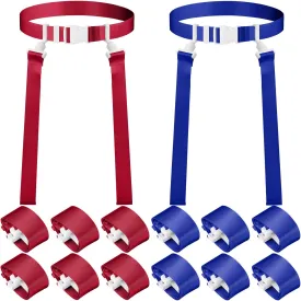 Peryiter 2/12/24 Set Player Flag Football Belt, Adjustable Football Belts and Flags for Kids Youth Adult Sport Team Training