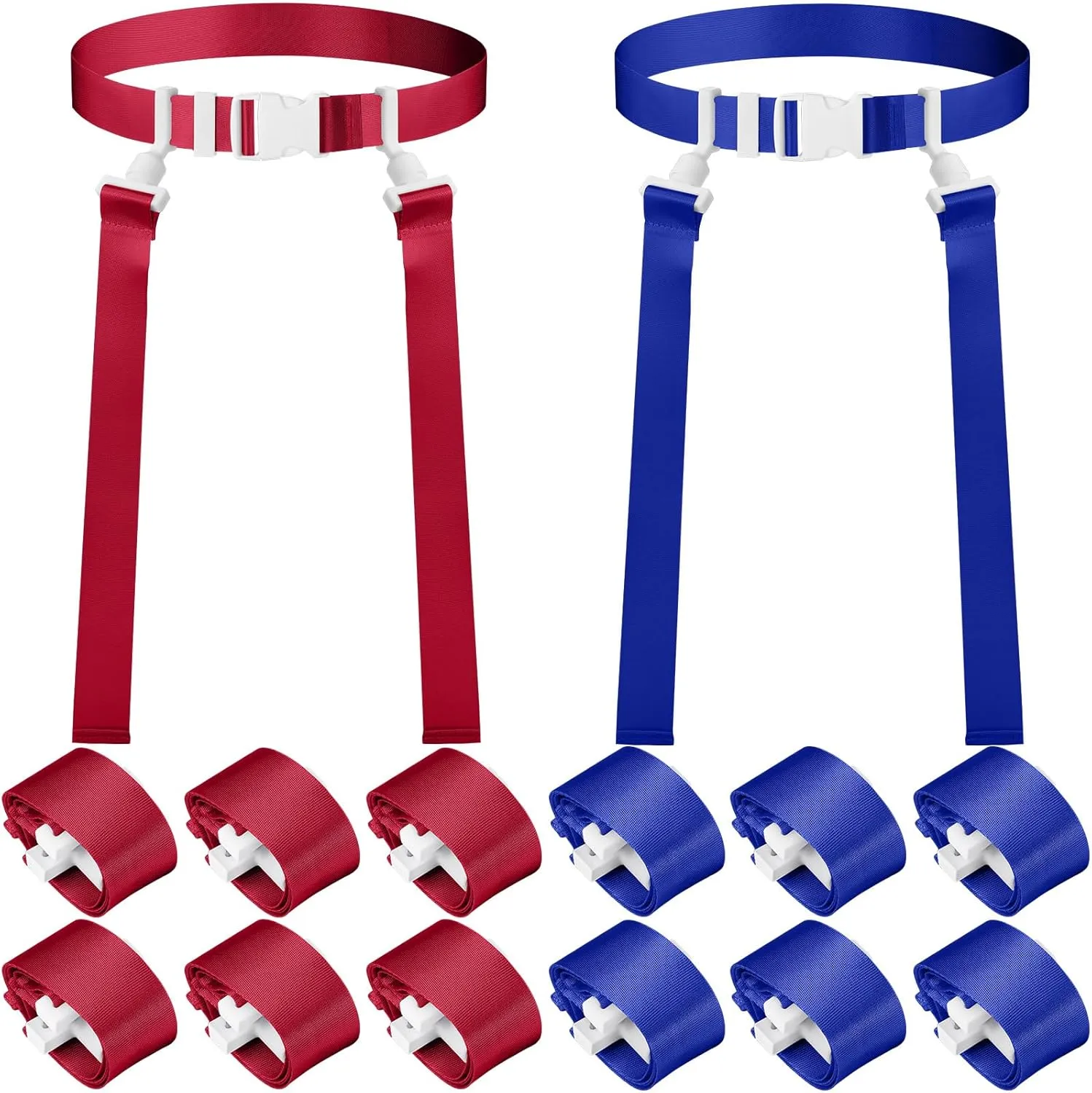 Peryiter 2/12/24 Set Player Flag Football Belt, Adjustable Football Belts and Flags for Kids Youth Adult Sport Team Training