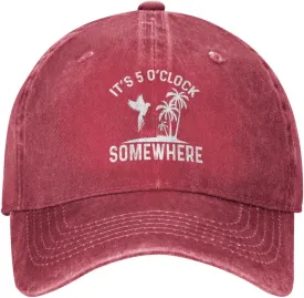 Philysonic 5 Oclock Somewhere Hat It is 5 Oclock Somewhere Hat Women Baseball Hat Cool Hats