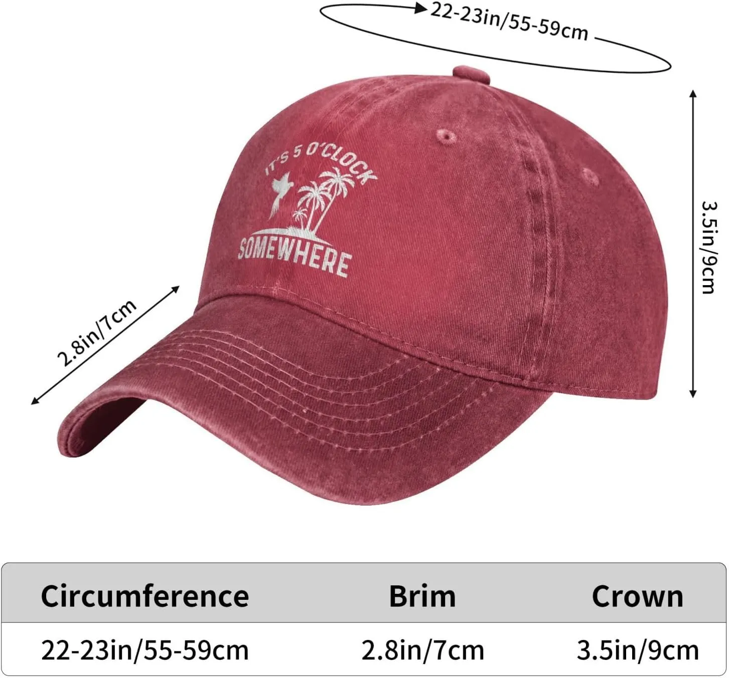 Philysonic 5 Oclock Somewhere Hat It is 5 Oclock Somewhere Hat Women Baseball Hat Cool Hats