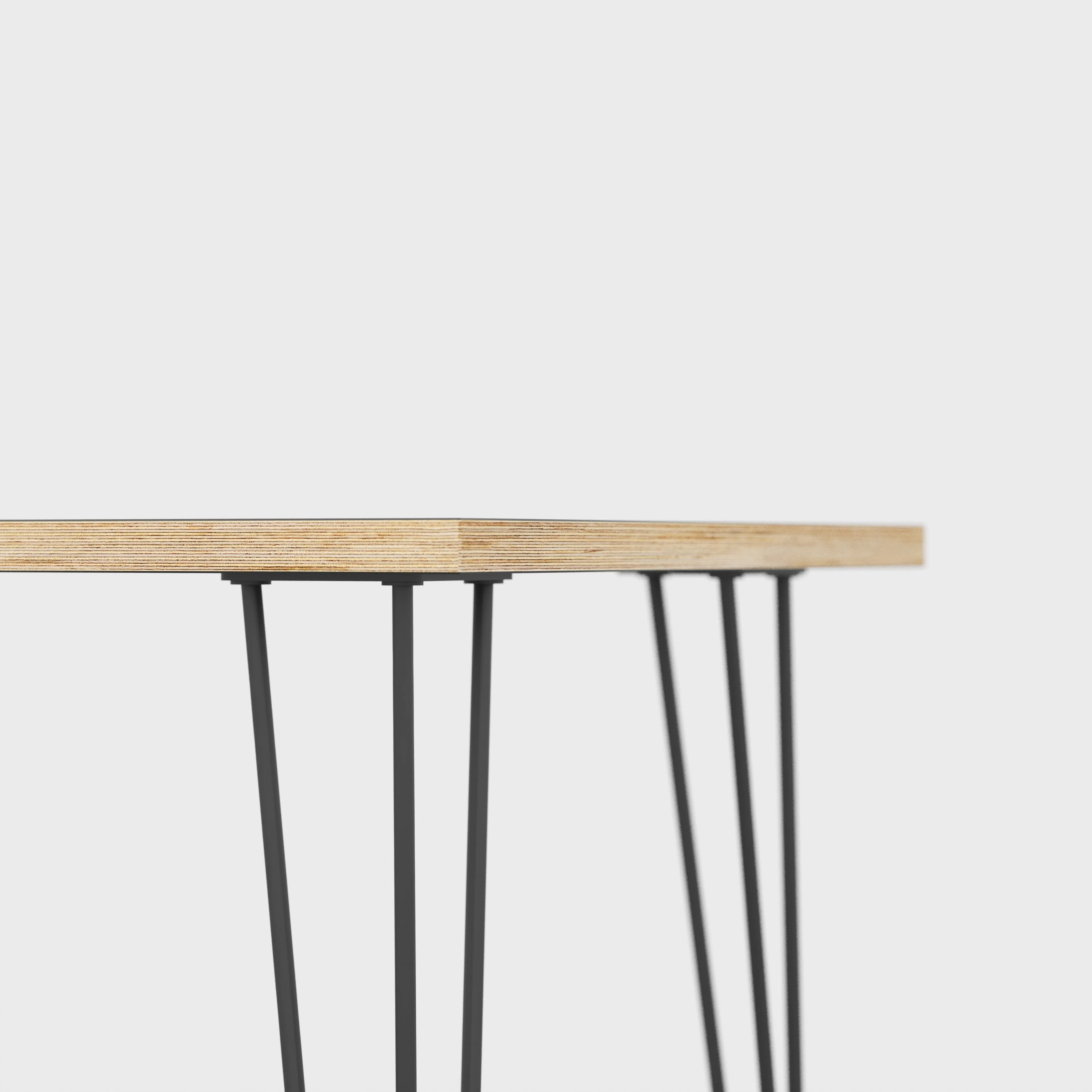 Plywood Side Table with Black Hairpin Legs - Formica Juicy Pink - 500(w) x 500(d) x 425(h)