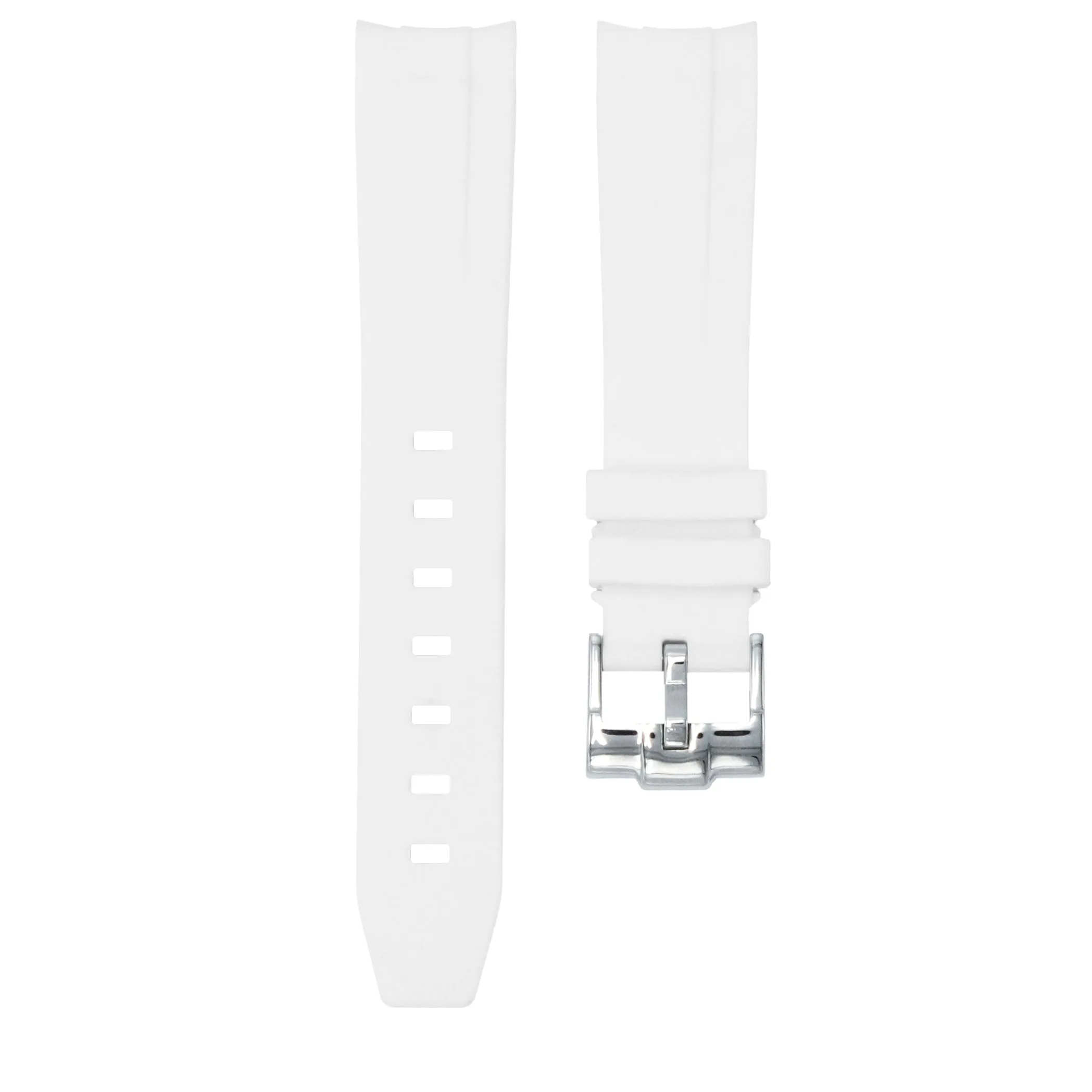 Polar White - Rubber Watch Strap For Swatch x Omega Moonswatch