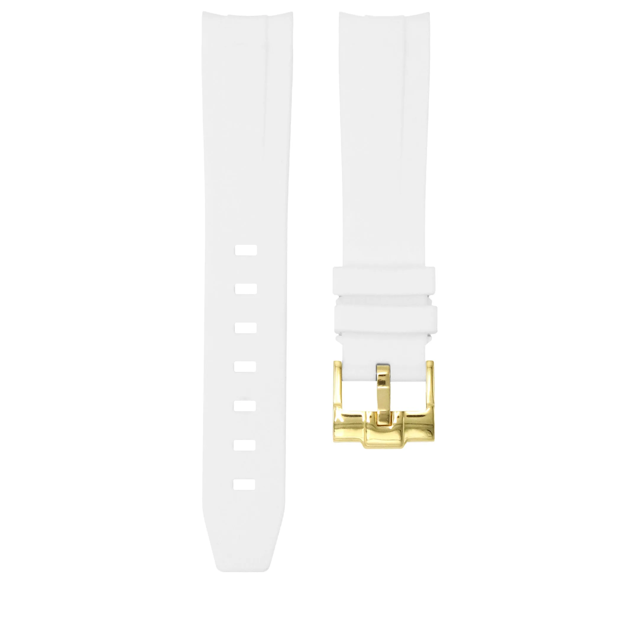 Polar White - Rubber Watch Strap For Swatch x Omega Moonswatch