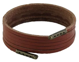 Rustic brown leather shoe & boot laces deluxe 3 mm Square