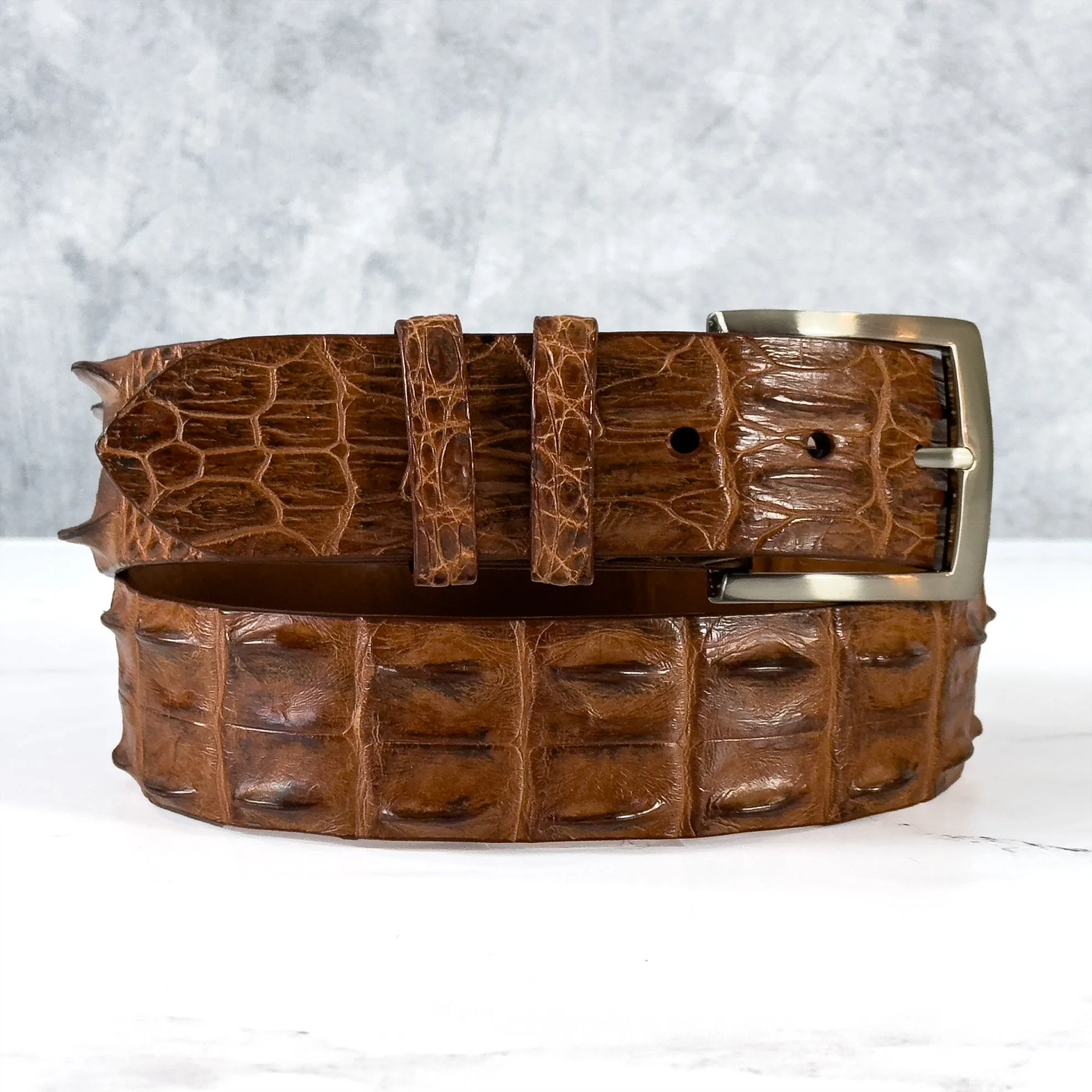 Saltwater Crocodile Belt: Burnished Cognac