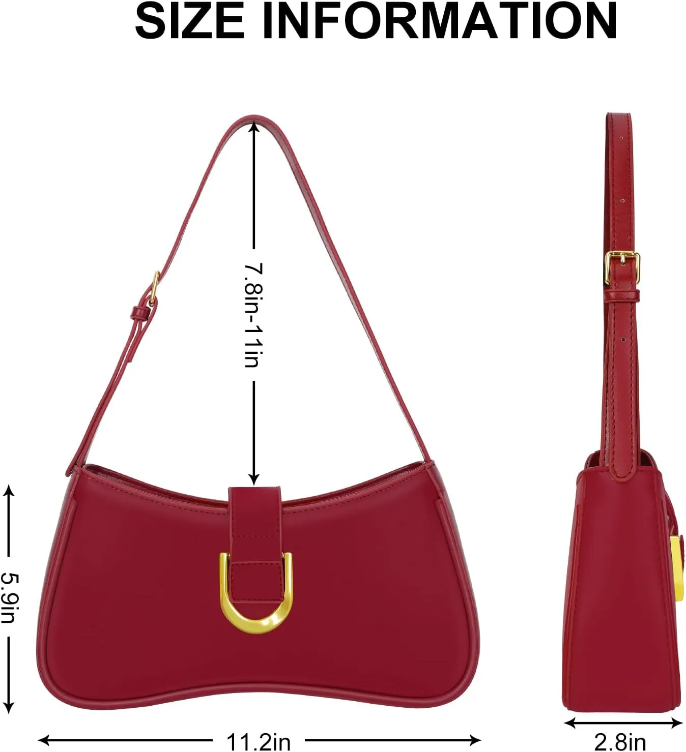 Shoulder Bag for Women Y2K Trendy Underarm Purse Vegan Leather Clutch Hobo Handbags